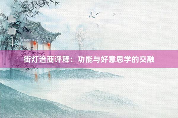 街灯洽商评释：功能与好意思学的交融