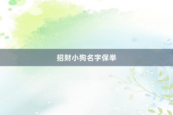 招财小狗名字保举